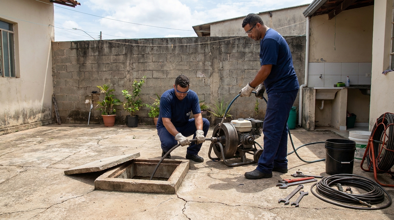 Desentupimento de esgoto residencial em Caxias do Sul‑RS