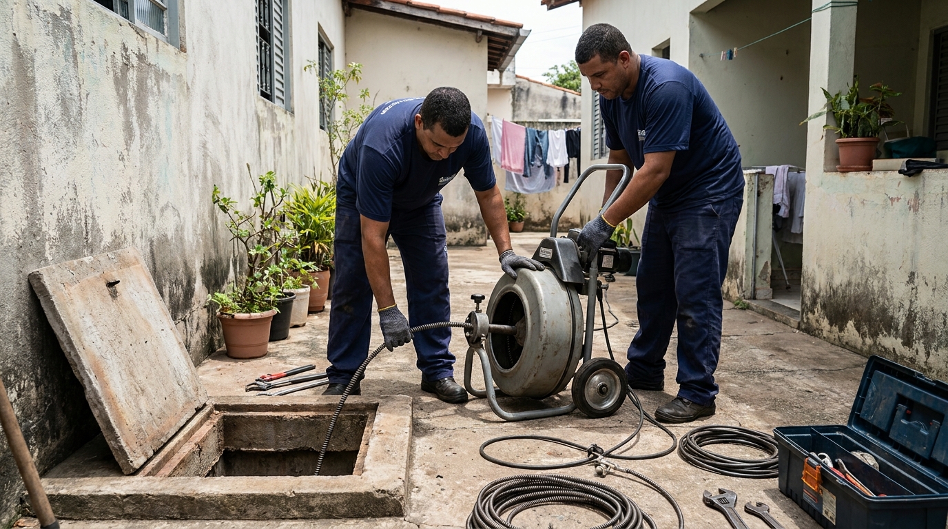Desentupimento de rede de esgoto em Caxias do Sul‑RS